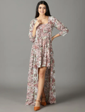 Naisten Kukkakuvioinen Fit & Flare -Mekko